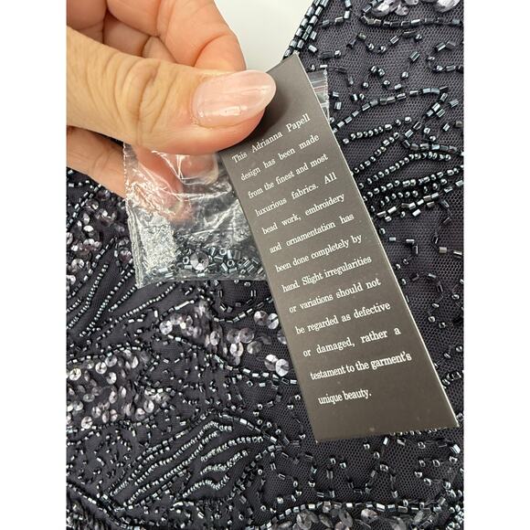 NEW Adrianna Papell Evening Gown Women 12 Beaded Tiered Black Tie Event - Picture 8 of 8